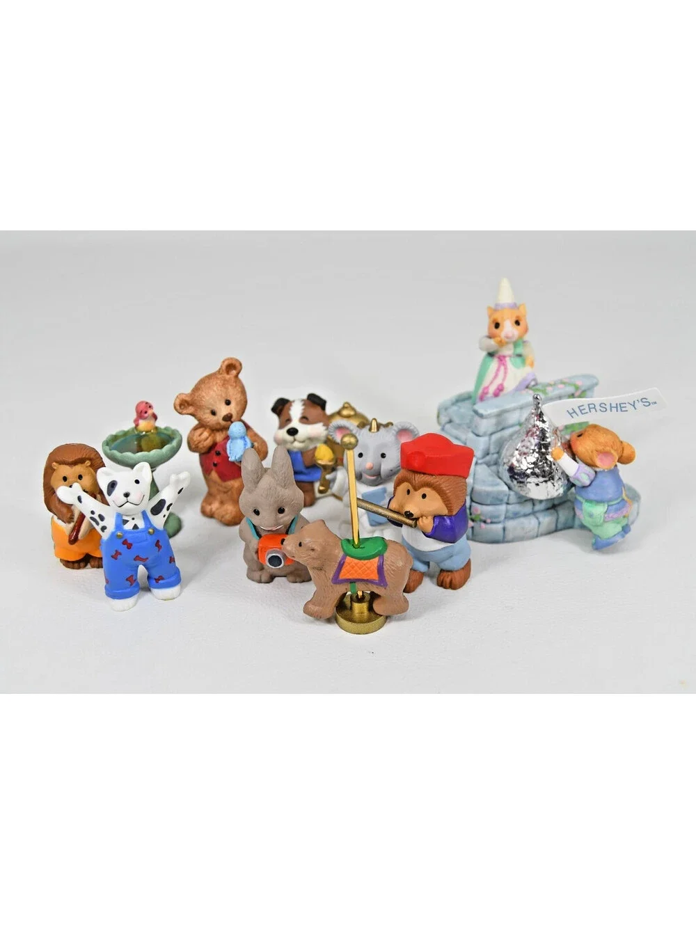 Hallmark Merry Miniatures 12 Anthropomorphic Animals in Costumes Lot VTG 1990s
